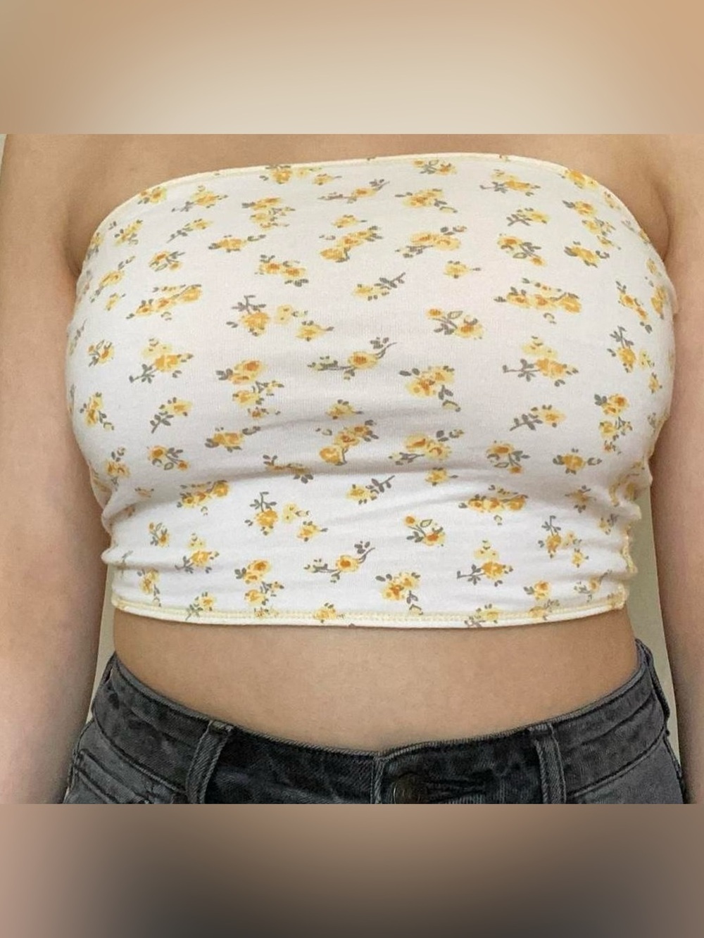 American Eagle Cropped Reversible Floral Tube Top